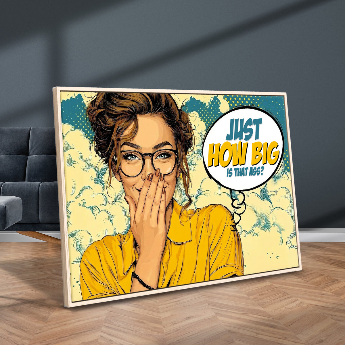Pop Art Print Bathroom Sign Wall Art Canvas Print — Funny
