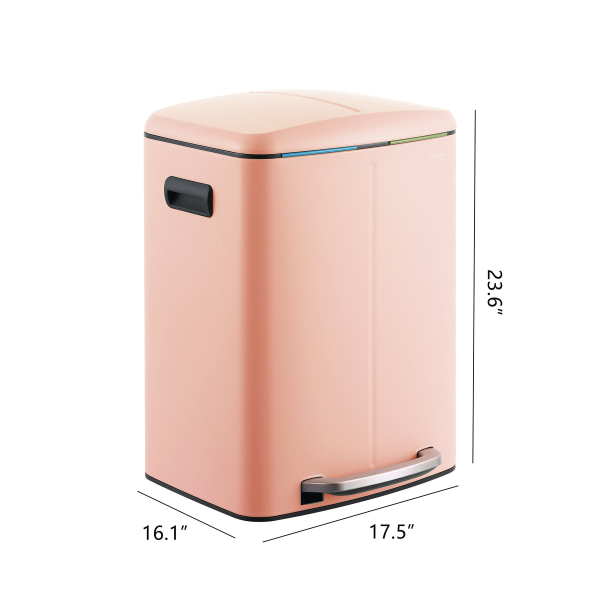 Marco Rectangular Double Bucket Trash Can with Soft-Close Lid