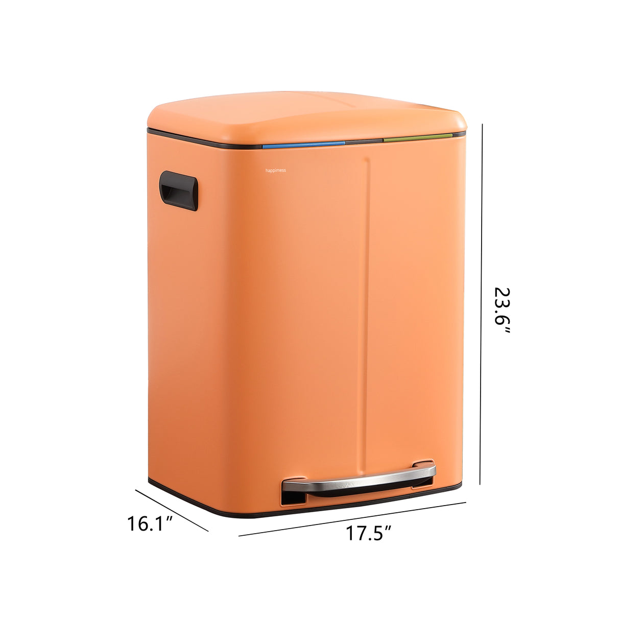 Marco Rectangular Double Bucket Trash Can with Soft-Close Lid