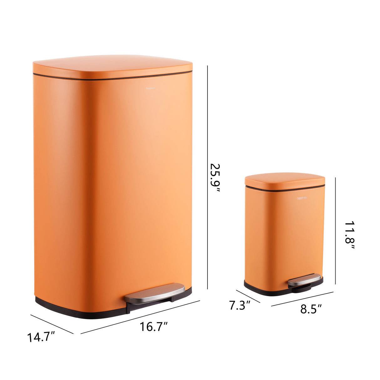 Connor Rectangular Trash Can with Soft-Close Lid and FREE Mini Trash Can