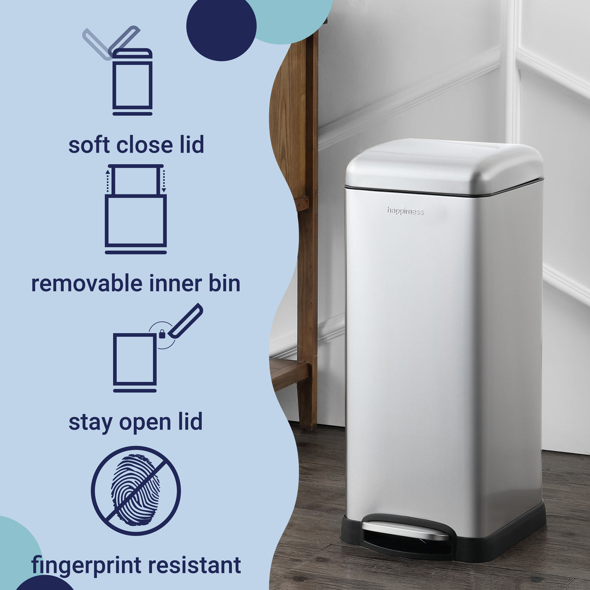 Betty Retro Step-Open Trash Can Classic