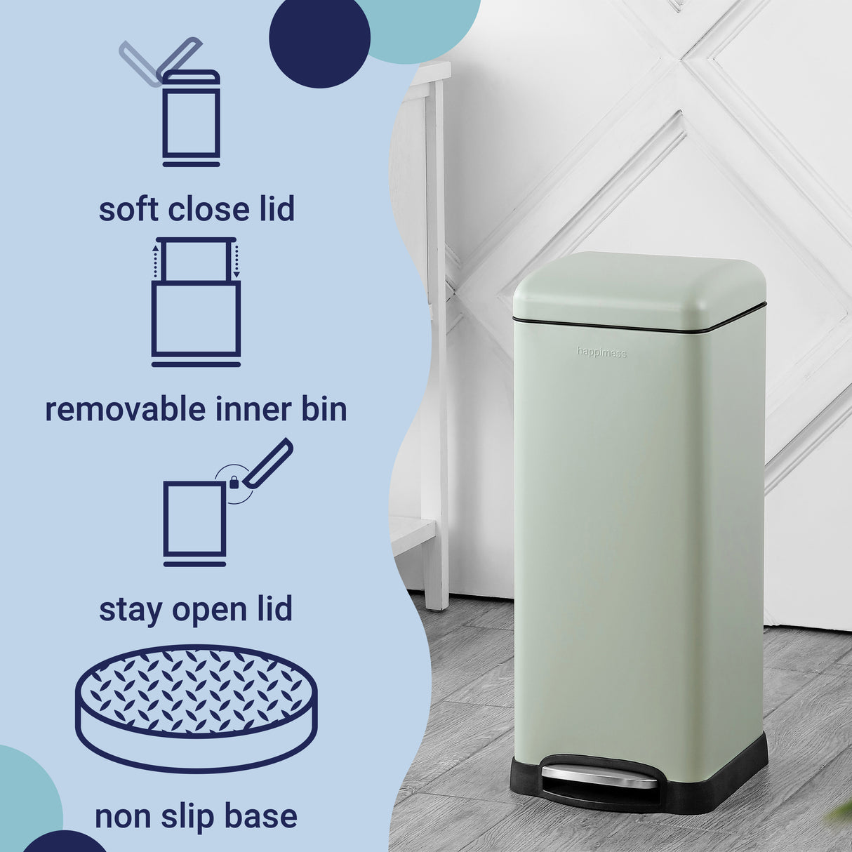 Betty Retro Step-Open Trash Can