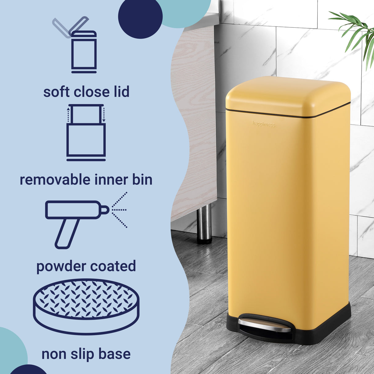 Betty Retro Step-Open Trash Can