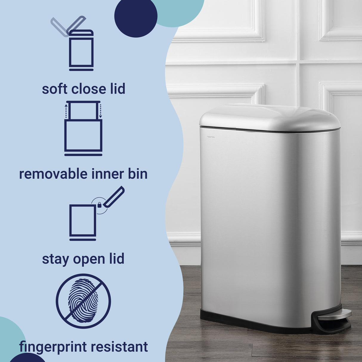 Roland Mini Step-Open Trash Can Compact