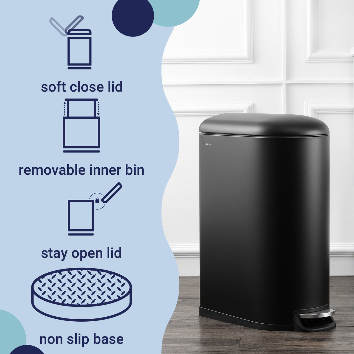 Roland Mini Step-Open Trash Can Compact