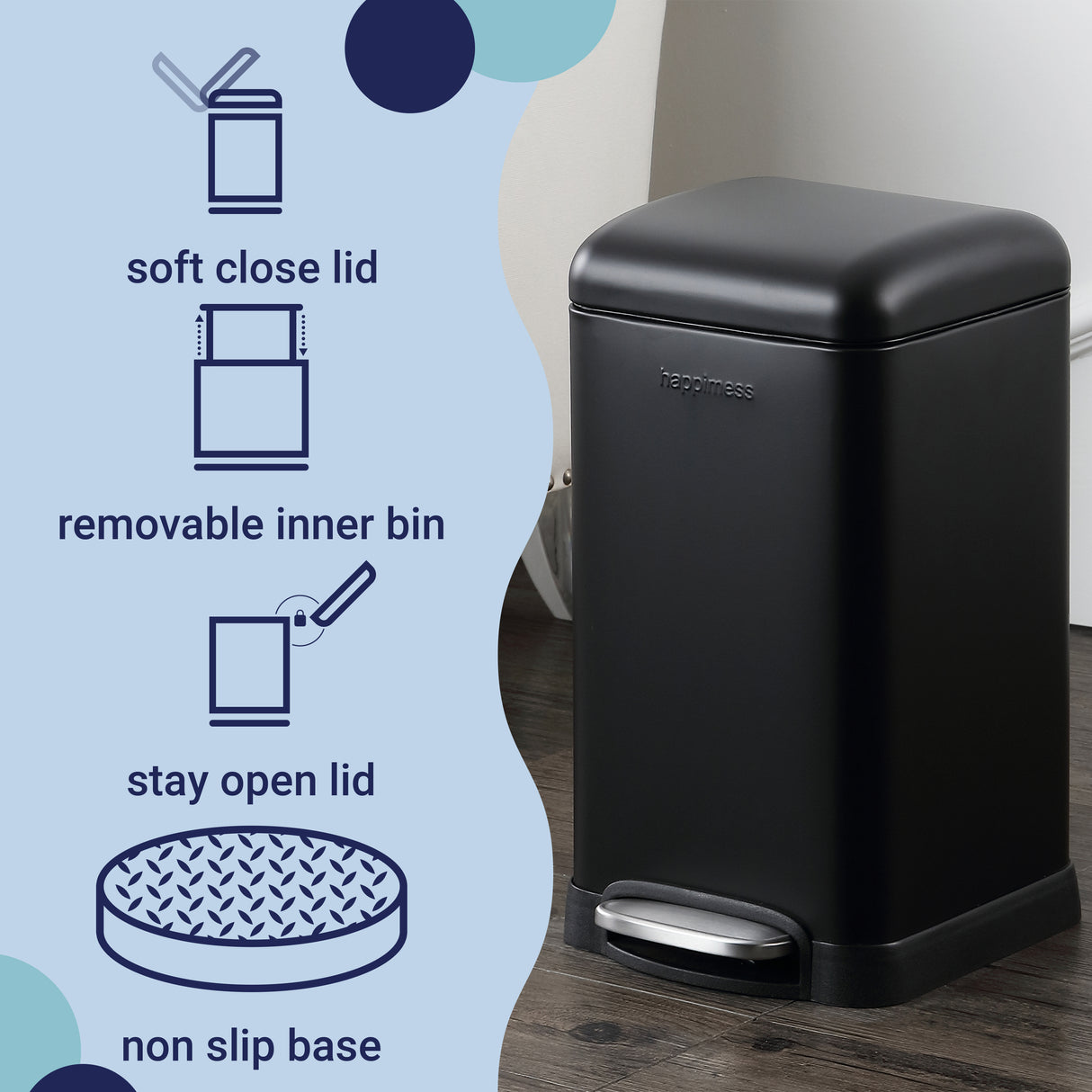 Betty Retro Mini Step-Open Trash Can Vintage