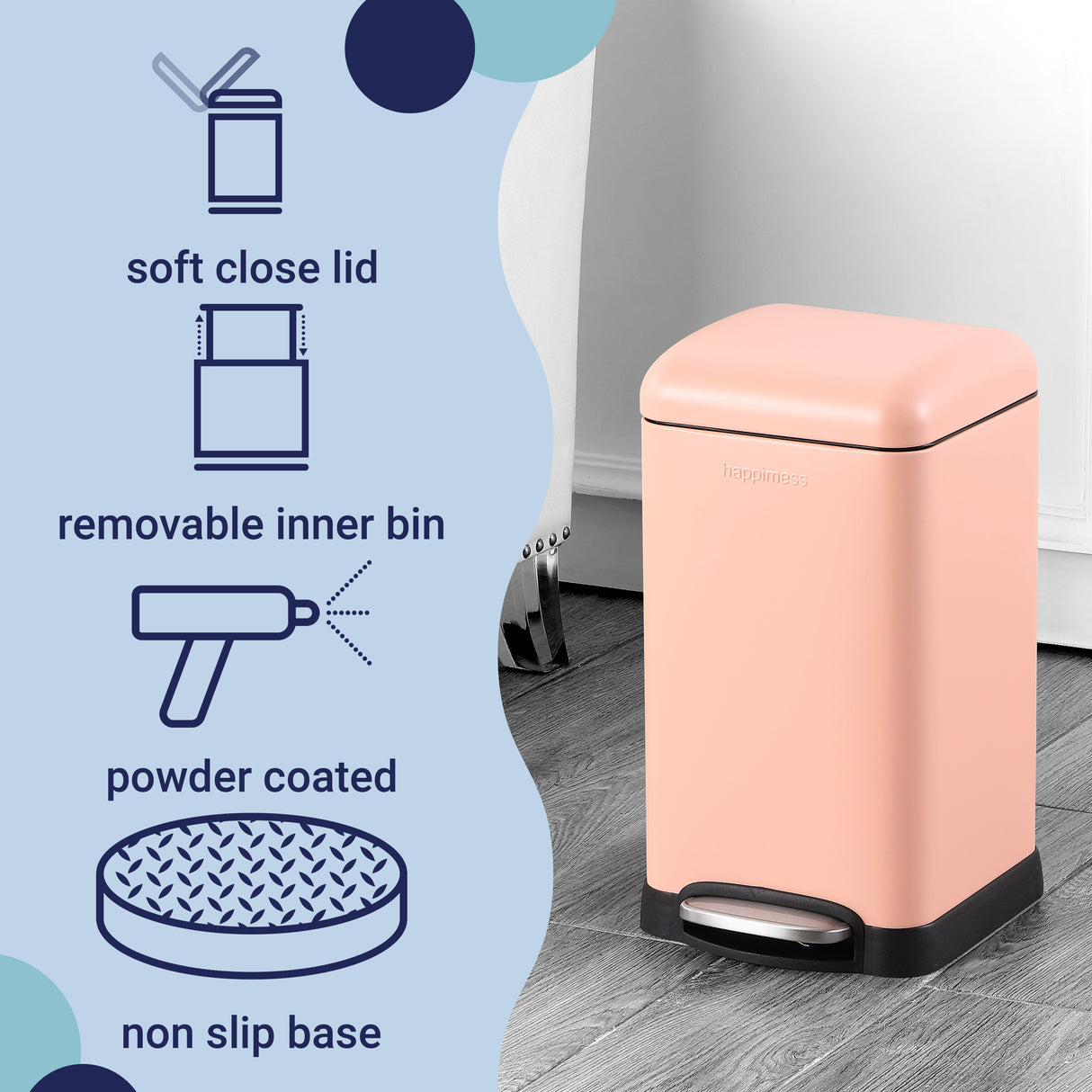 Betty Retro Mini Step-Open Trash Can