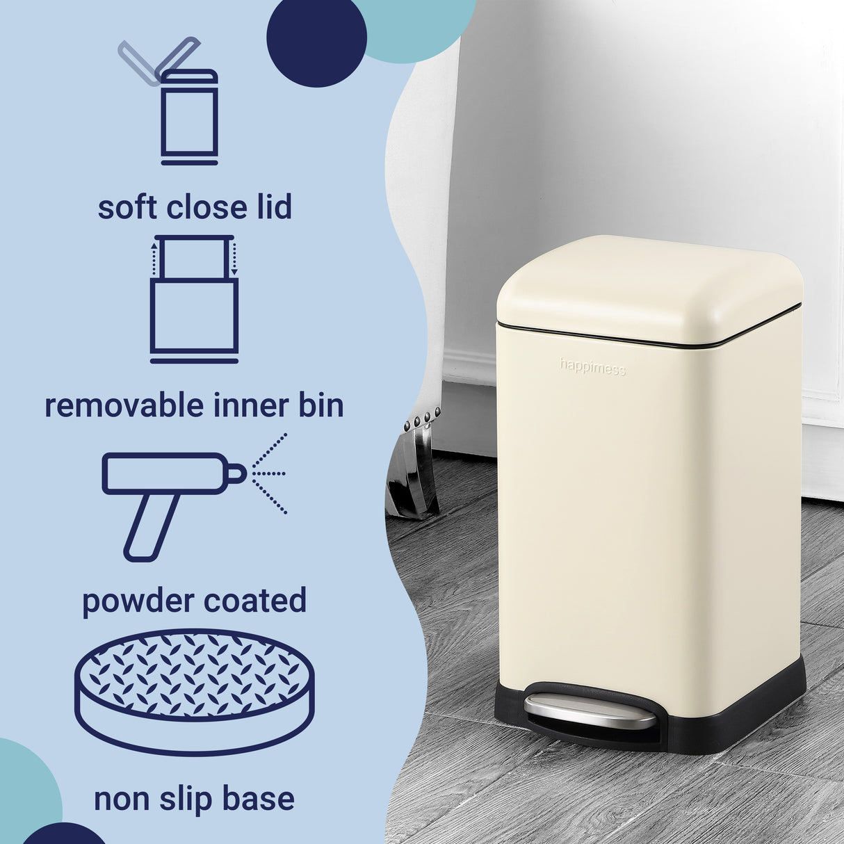 Betty Retro Mini Step-Open Trash Can