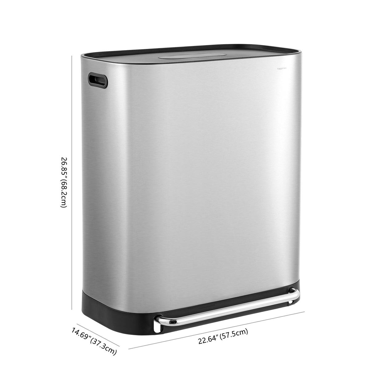 Beni Kitchen Trash/Recycling Double-Bucket Step Trash Can with Odor Filter and Lid Support
