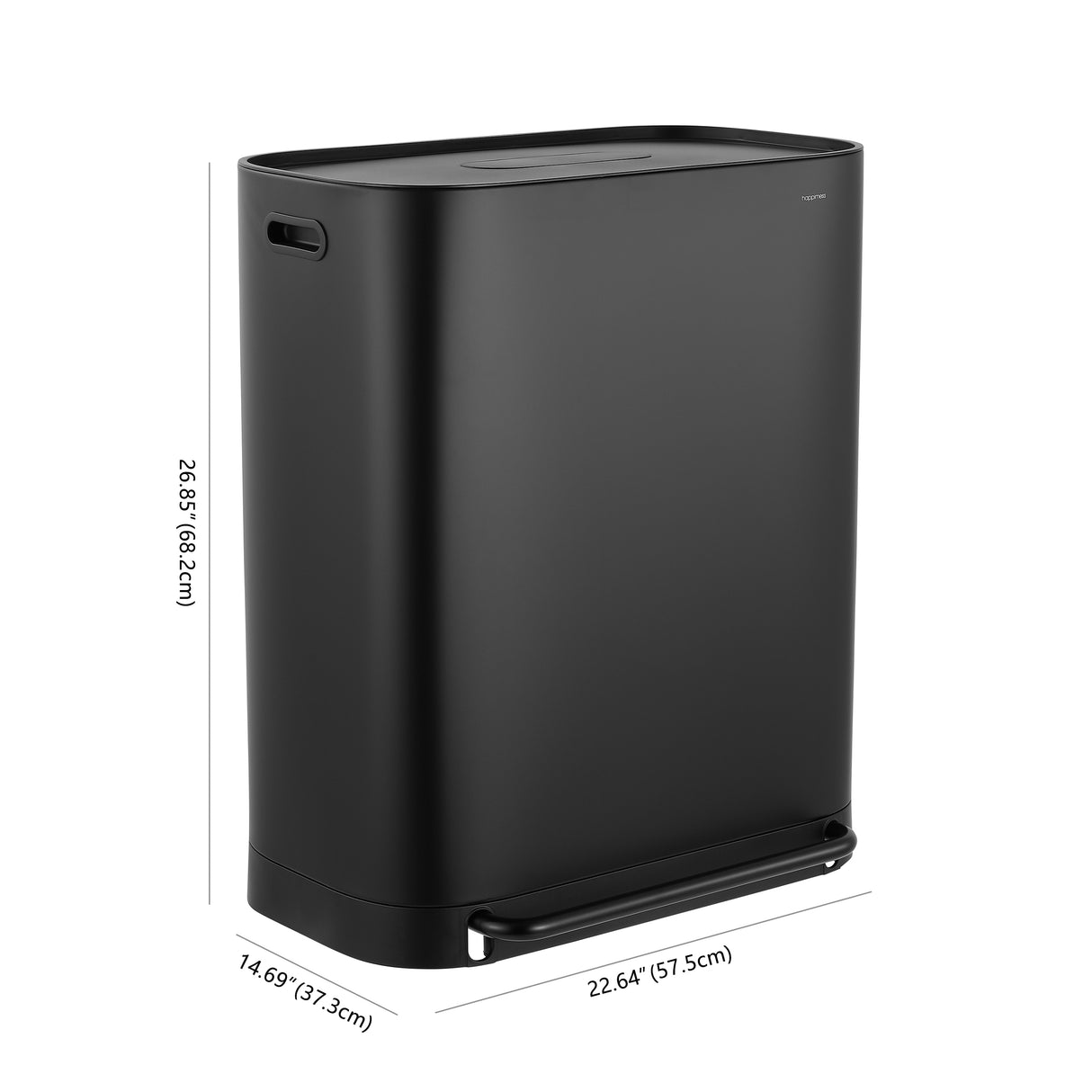 Beni Kitchen Trash/Recycling Double-Bucket Step Trash Can with Odor Filter and Lid Support