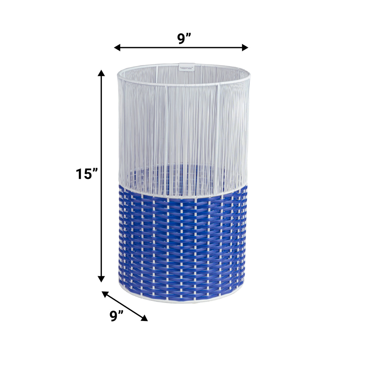 Harper Modern 2-Tone Faux Wicker Cylinder Outdoor Trash Can
