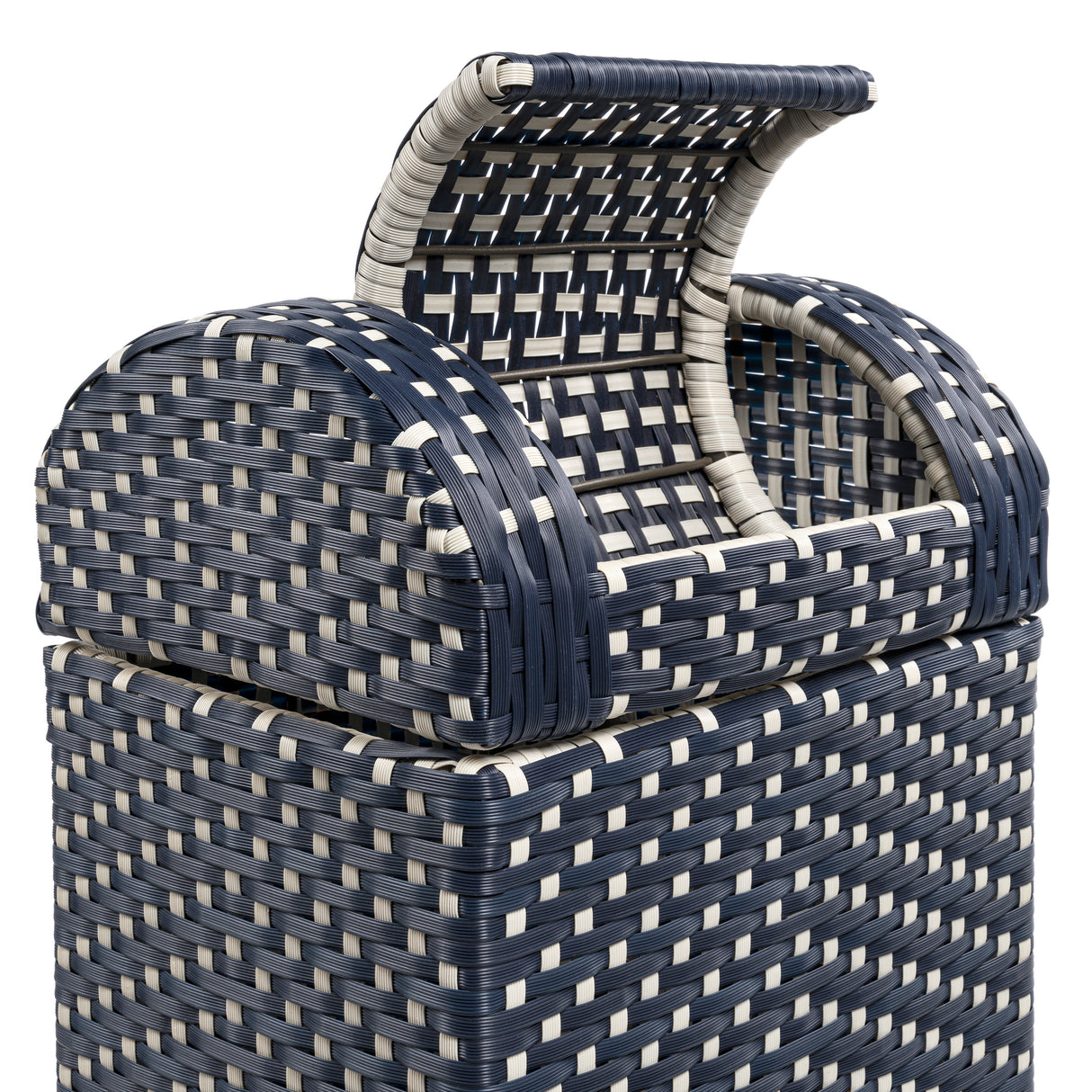 Darla all-weather wicker/metal swing top hideaway outdoor trash can