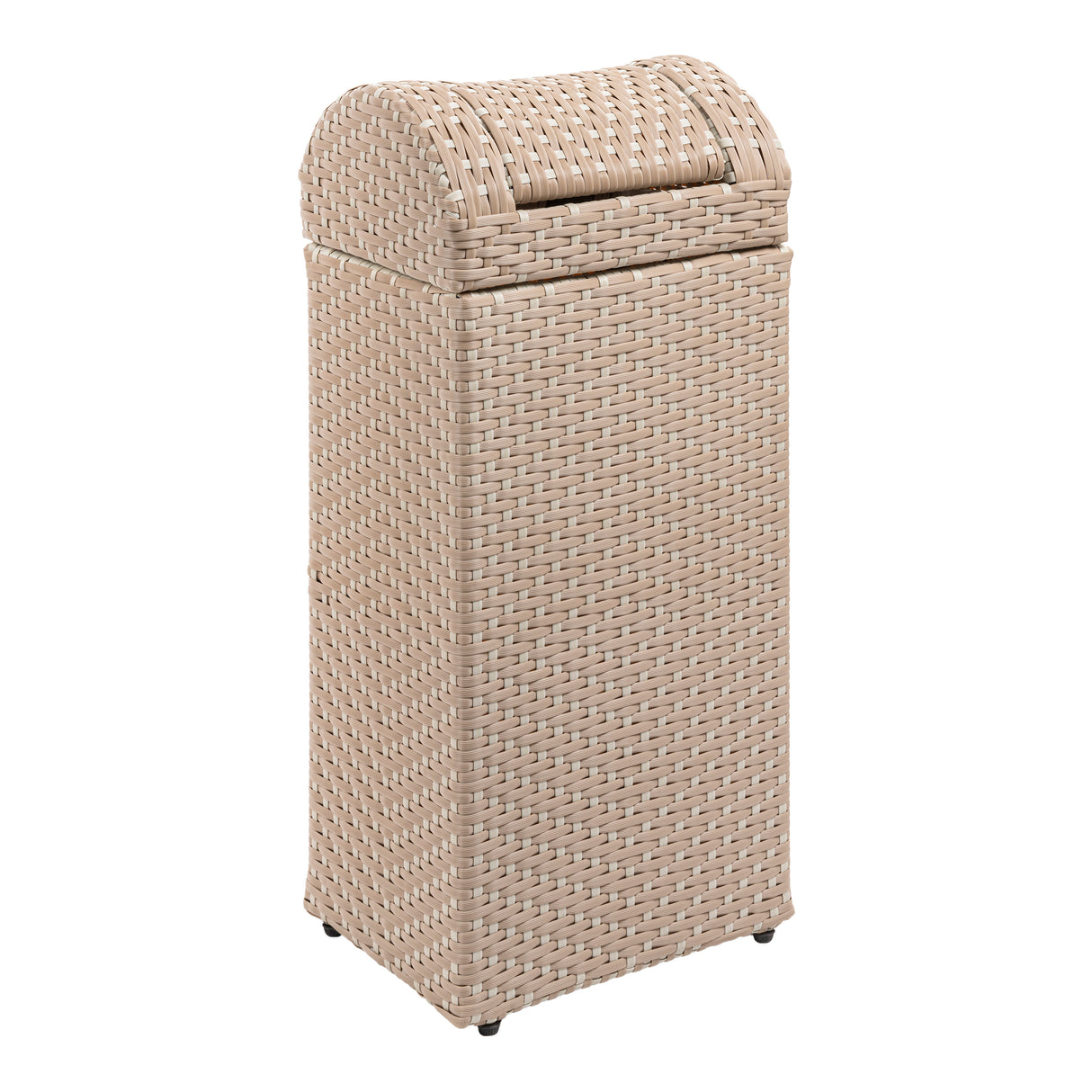 Darla all-weather wicker/metal swing top hideaway outdoor trash can