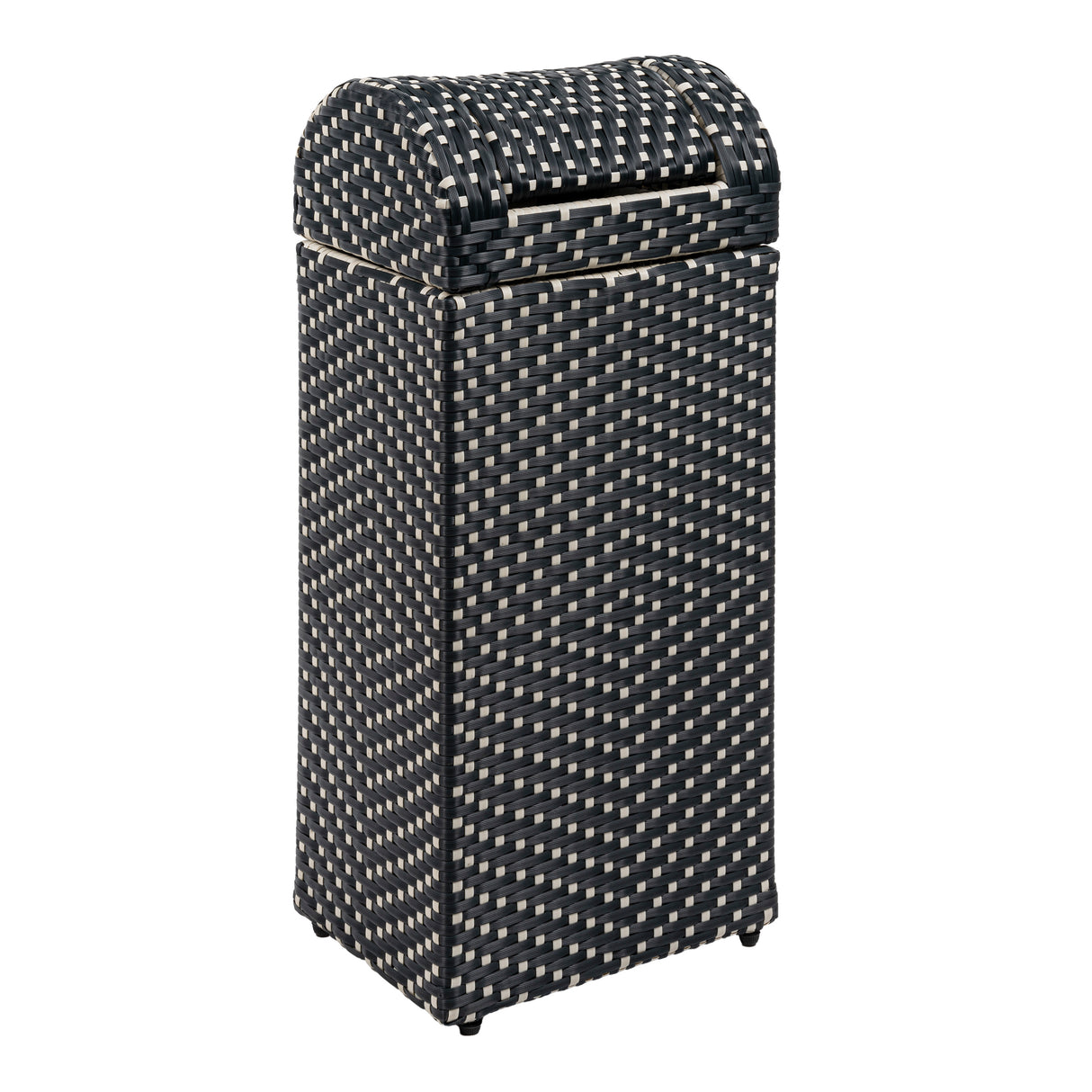 Darla all-weather wicker/metal swing top hideaway outdoor trash can