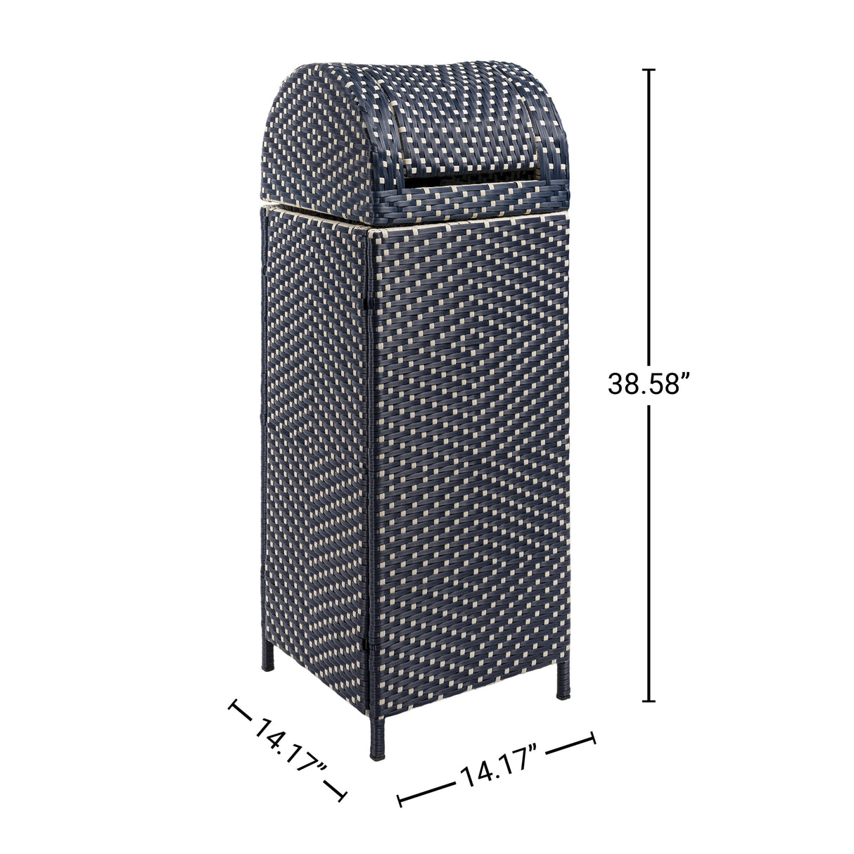 Ellison all-weather wicker/metal swing top hideaway outdoor trash can