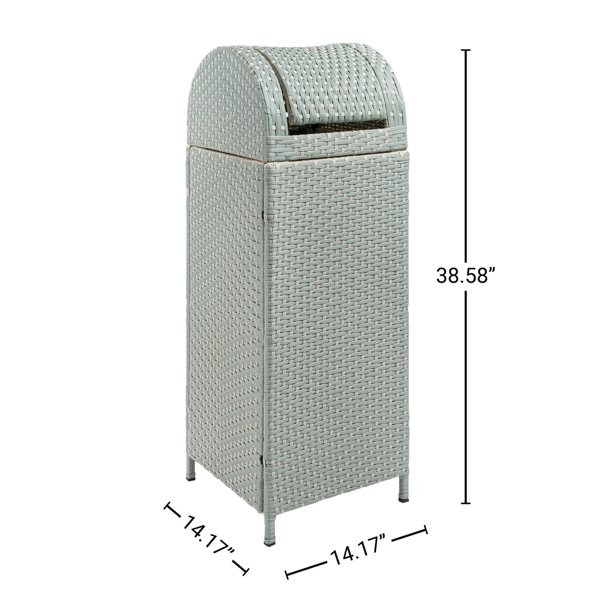 Ellison all-weather wicker/metal swing top hideaway outdoor trash can