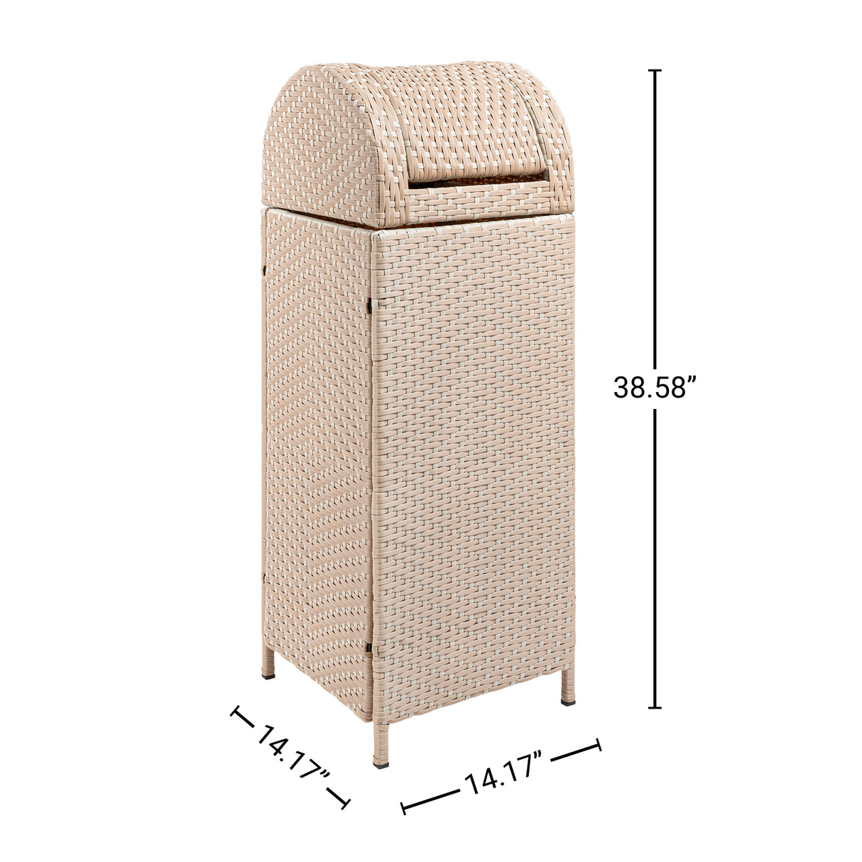 Ellison all-weather wicker/metal swing top hideaway outdoor trash can