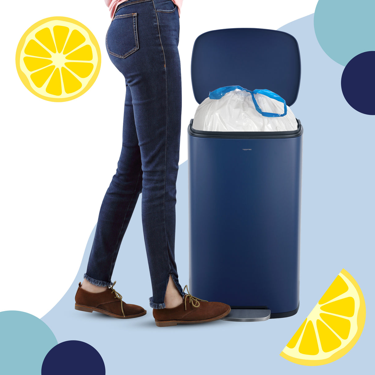 happimess Lemon Scented Drawstring Trash Can Liner