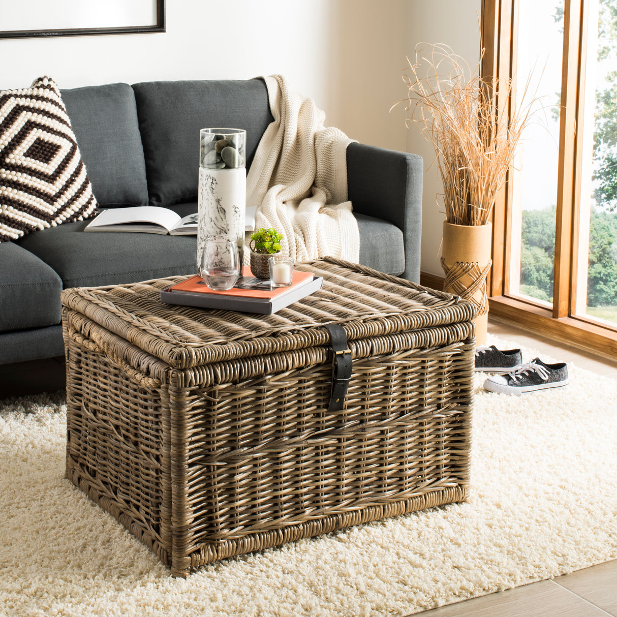Caden Wicker Storage Trunk Chest