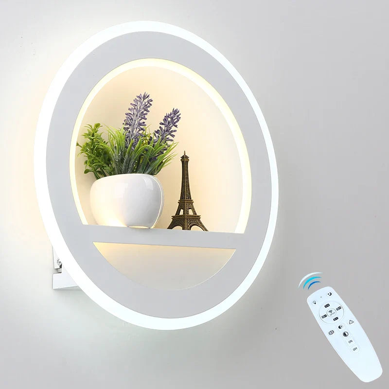 Dimmable LED Wall Light Remote Control Modern Bedroom Living Room AC90-220V