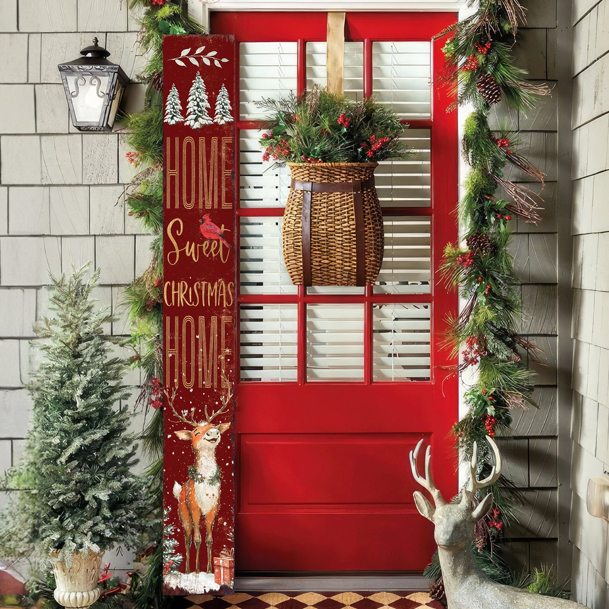 72in Christmas Porch Sign | Home Sweet Christmas Home | Foldable Christmas Entryway Sign | Christmas Porch Decor