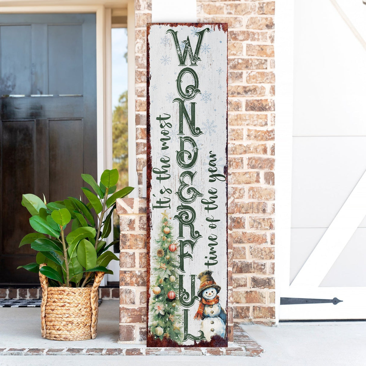 48in “It’s The Most Wonderful Time of The Year” Christmas Porch Sign | Christmas Entryway Decor | 48in x 12in