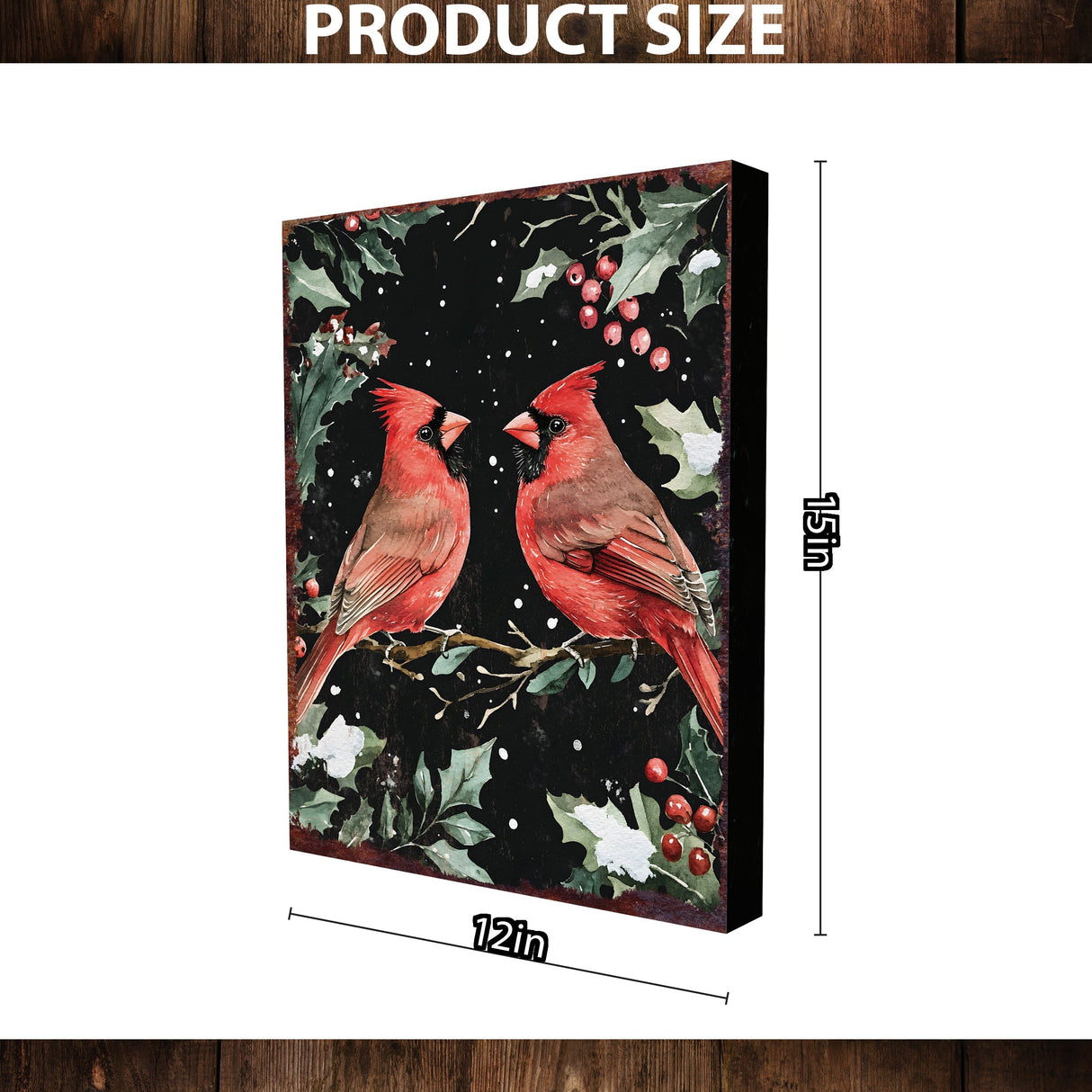 15in Christmas Cardinals Table Decor | Holiday Tabletop Decoration | Indoor Party Decor | 15x12in