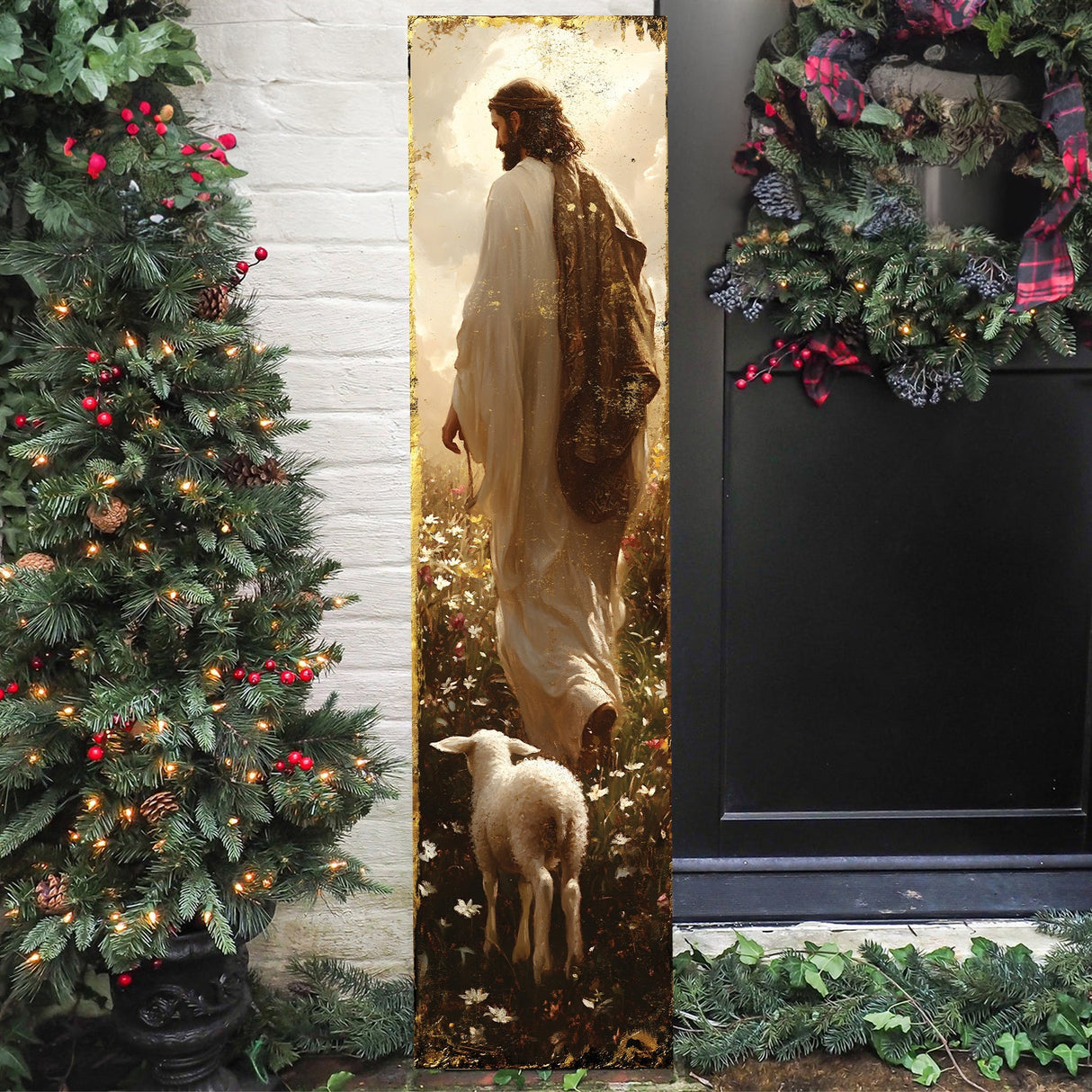 Jesus Christ Porch Sign | Religious Front Porch Plaque | Entryway Decor | UV Print | 3 Sizes