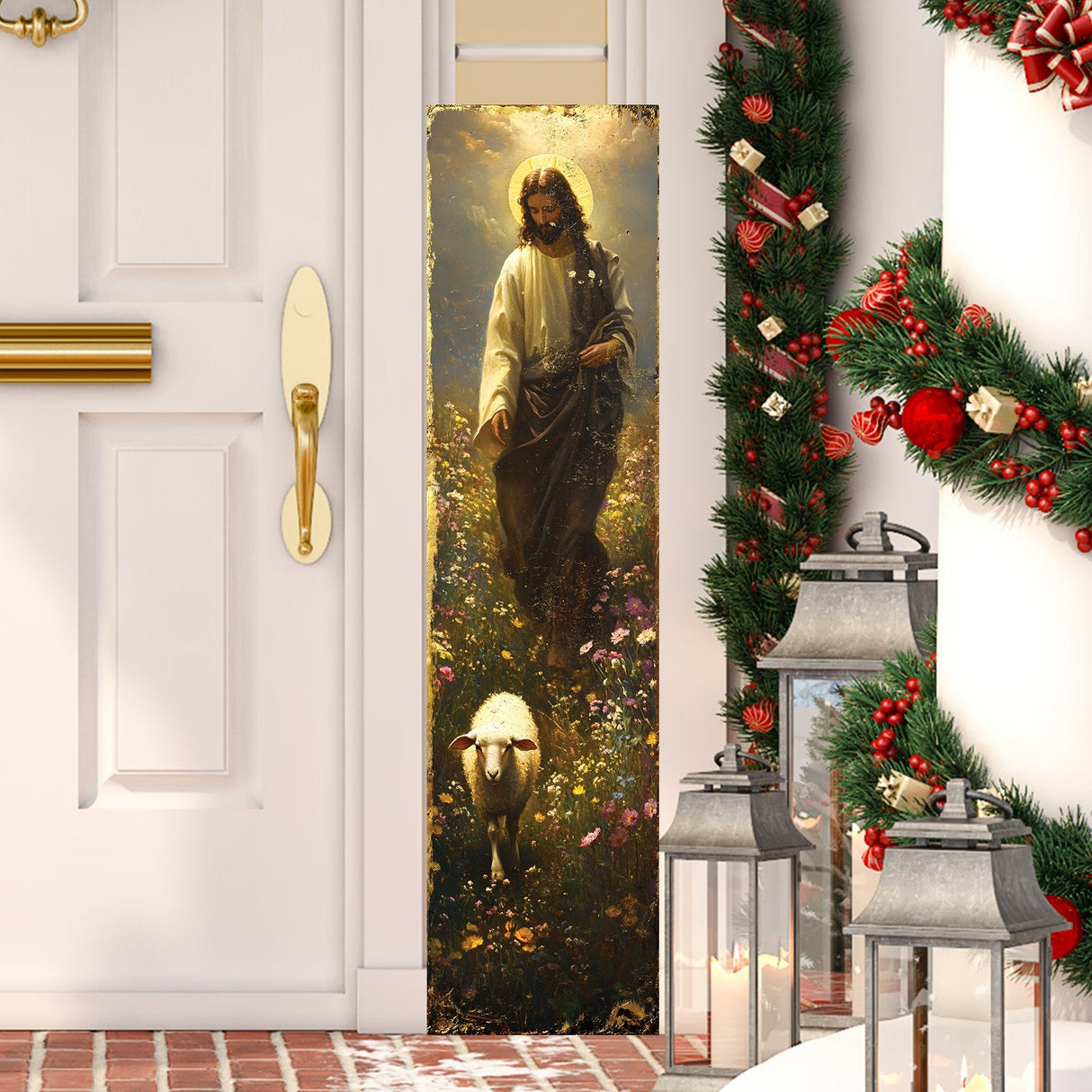 Jesus Christ Porch Sign | Religious Front Porch Plaque | Entryway Decor | UV Print | 3 Sizes