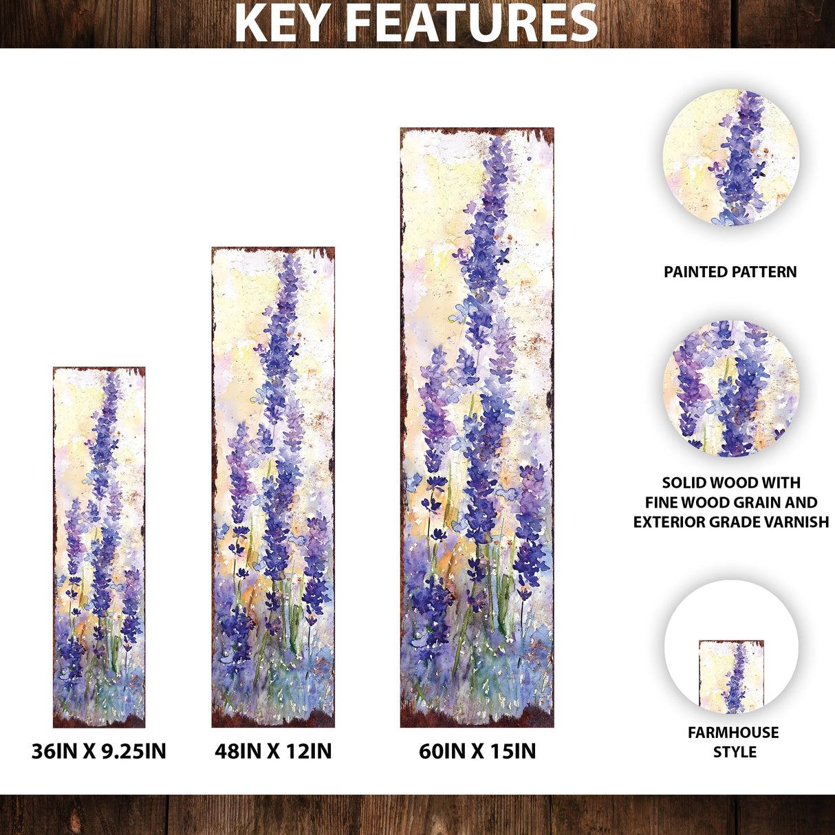 Spring Lavender Porch Sign | Wooden Entryway Decor | Uv Print | Front Porch Plaque | Lavender Design | 3 Sizes