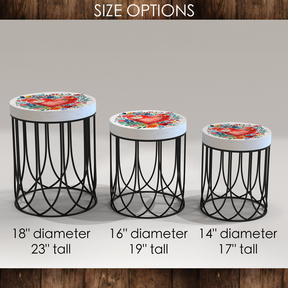 Bright Heart and Botanical Accent Table