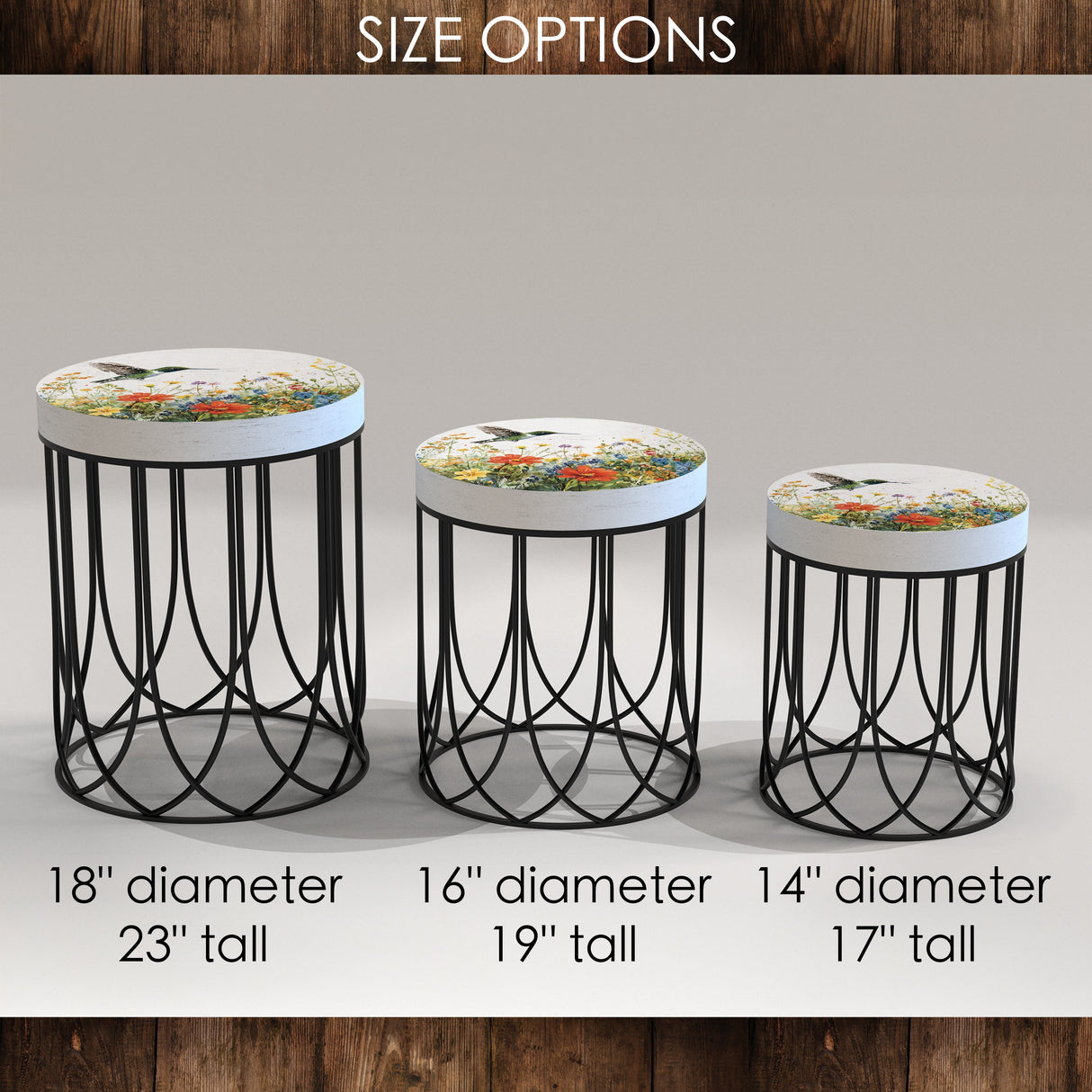 Hummingbird Wildflowers Accent Table