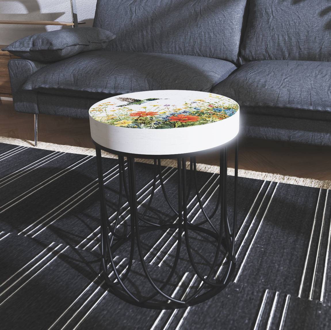 Hummingbird Wildflowers Accent Table