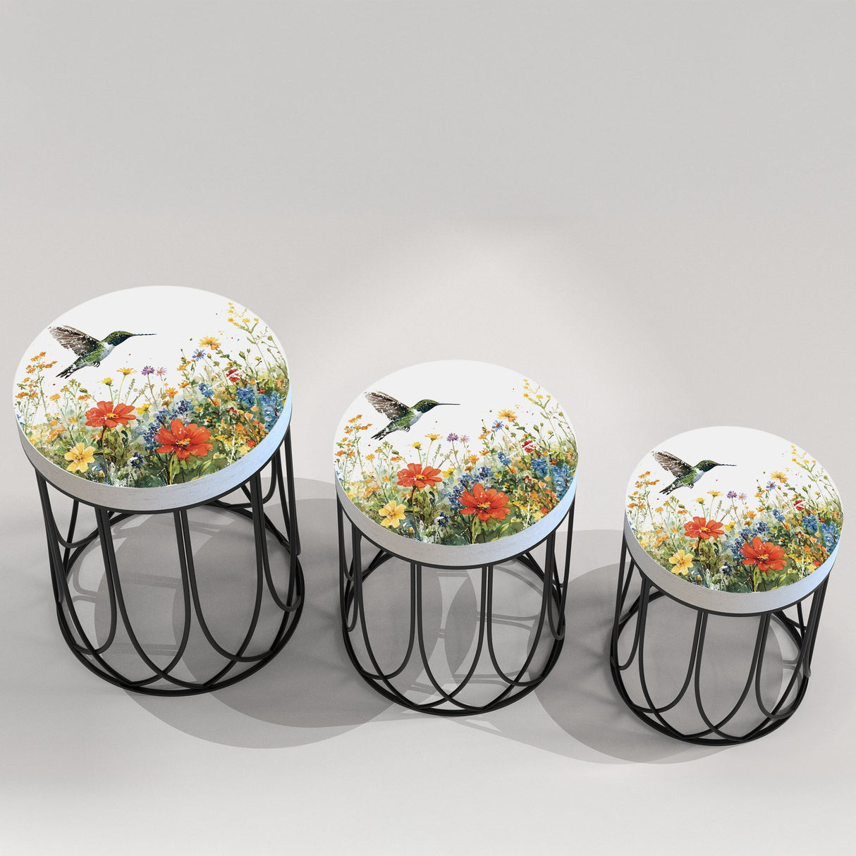 Hummingbird Wildflowers Accent Table