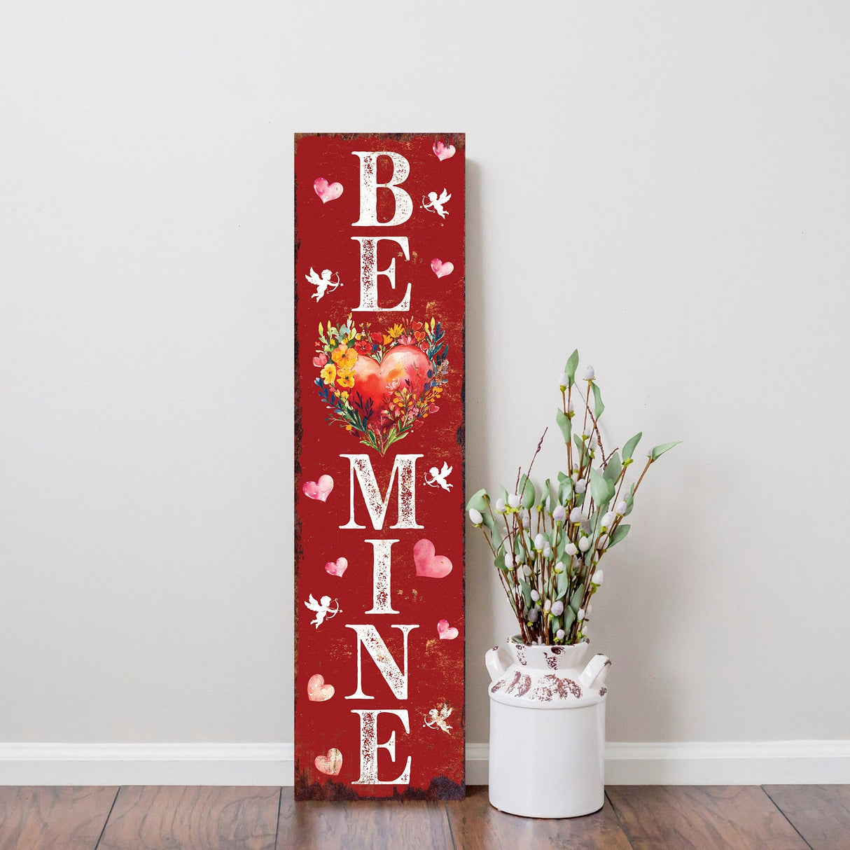 Be Mine Valentine’s Day Porch Sign | Wooden Entryway Decor | UV Print | Front Porch Plaque | Romantic Home Decor | 3 Sizes