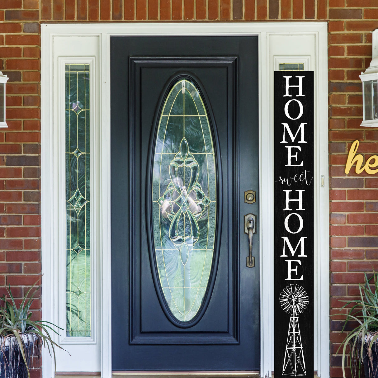 72in Home Sweet Home Porch Sign | Everyday Rustic Wood Front Door Decor | Farmhouse Porch Sign Decorations | Patio Decor | Wooden Decor