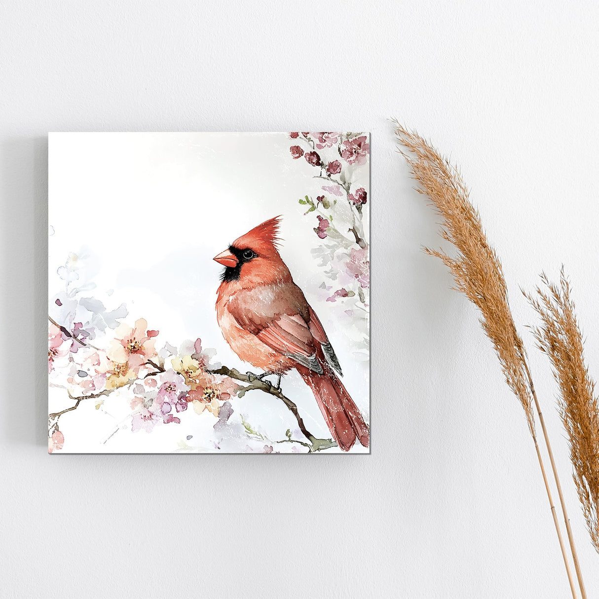 Spring Cardinal Wall Decor Art | UV Print Wall Decor | Indoor Wall Art Canvas | Nature-Inspired Home Décor | 3 Sizes