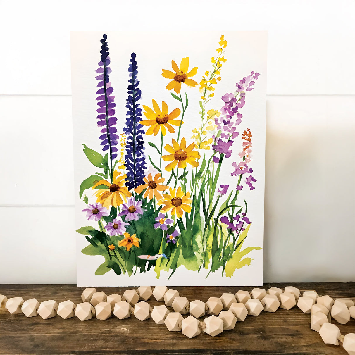 Summer Wildflower Watercolor Canvas Art | Nature-Inspired Flower Painting | Floral Wall Art | Farmhouse Home Décor | 12x16in