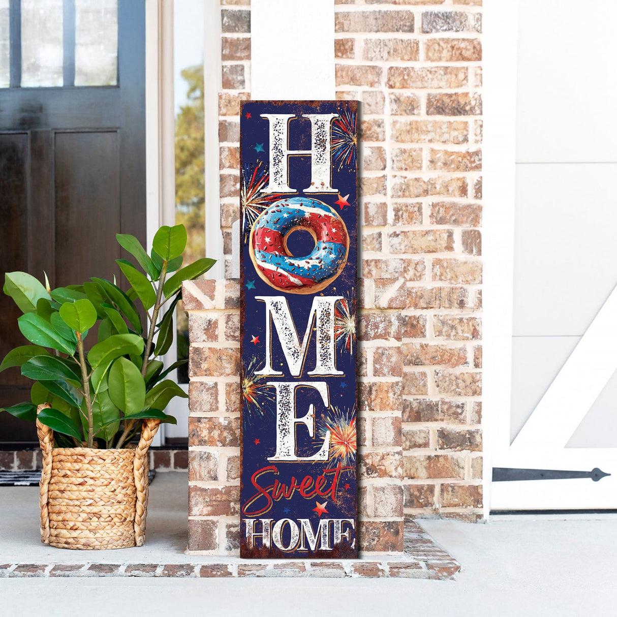 4th of July Home Sweet Home Porch Sign | Multi Sizes | Perfect Patriotic Yard & Independence Day Front Door Decor