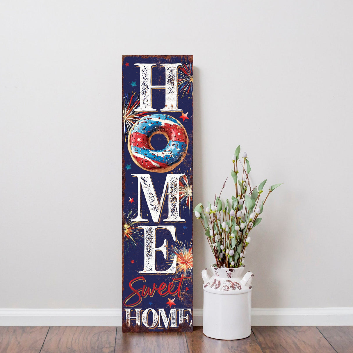 4th of July Home Sweet Home Porch Sign | Multi Sizes | Perfect Patriotic Yard & Independence Day Front Door Decor