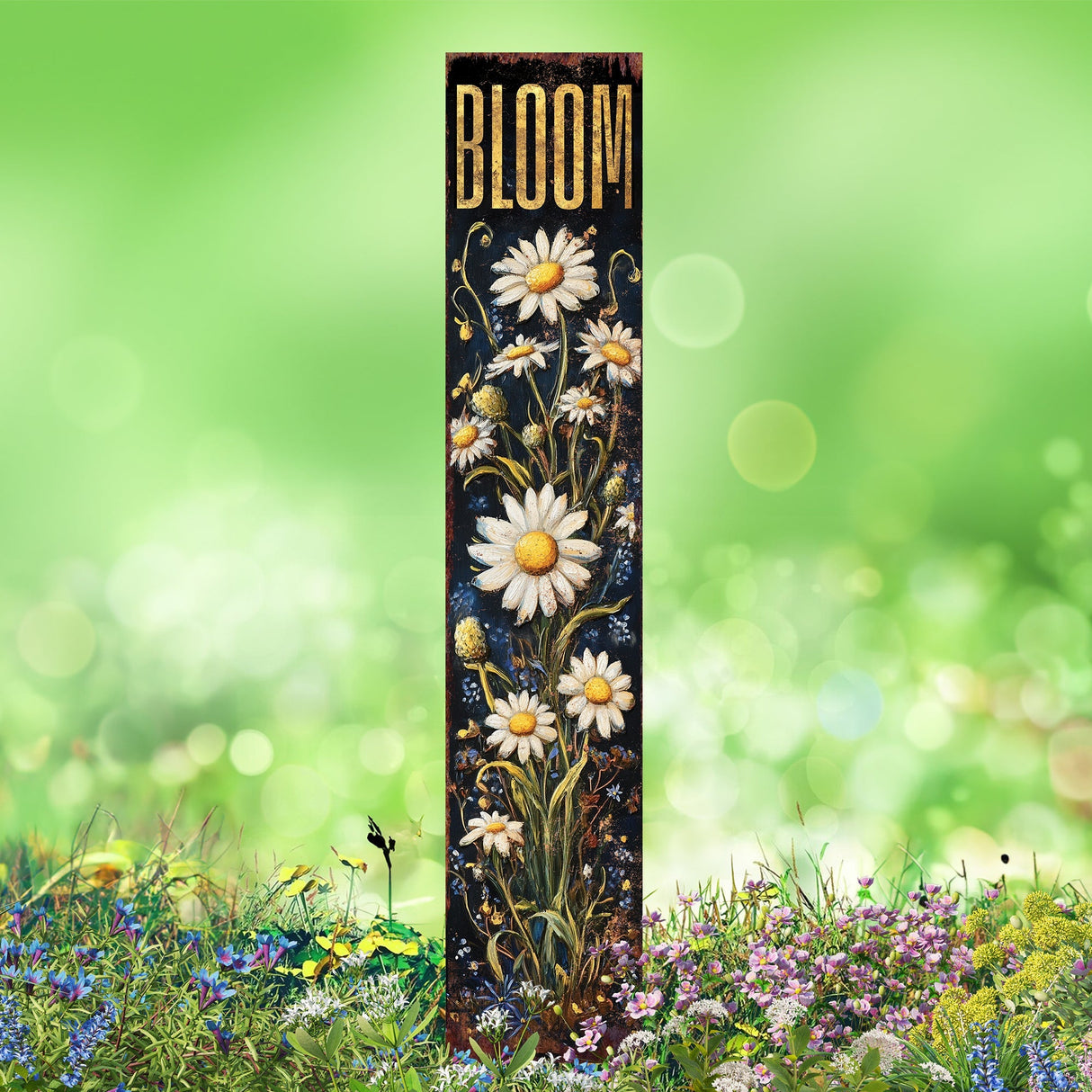 Summer Wildflower Bloom Garden Stake – Floral Yard Sign for Outdoor Rustic Decor | UV Printed | Multi Sizes