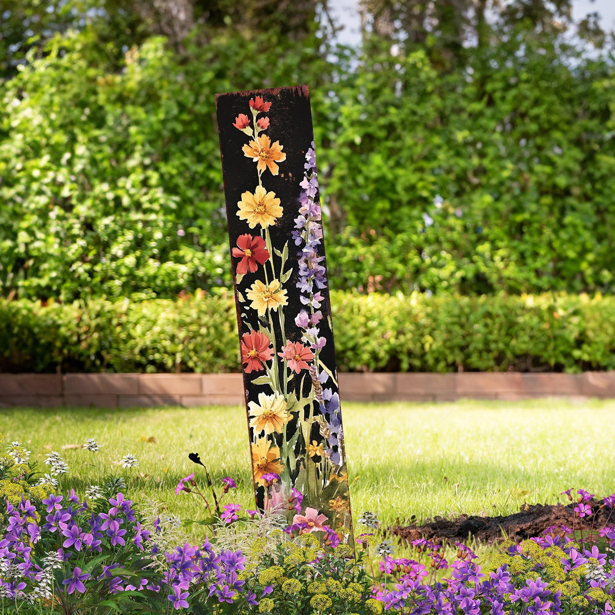 Summer Wildflower Garden Stake – Vibrant Floral Yard Sign for Outdoor Rustic Decor | UV Printed | Multiple Sizes