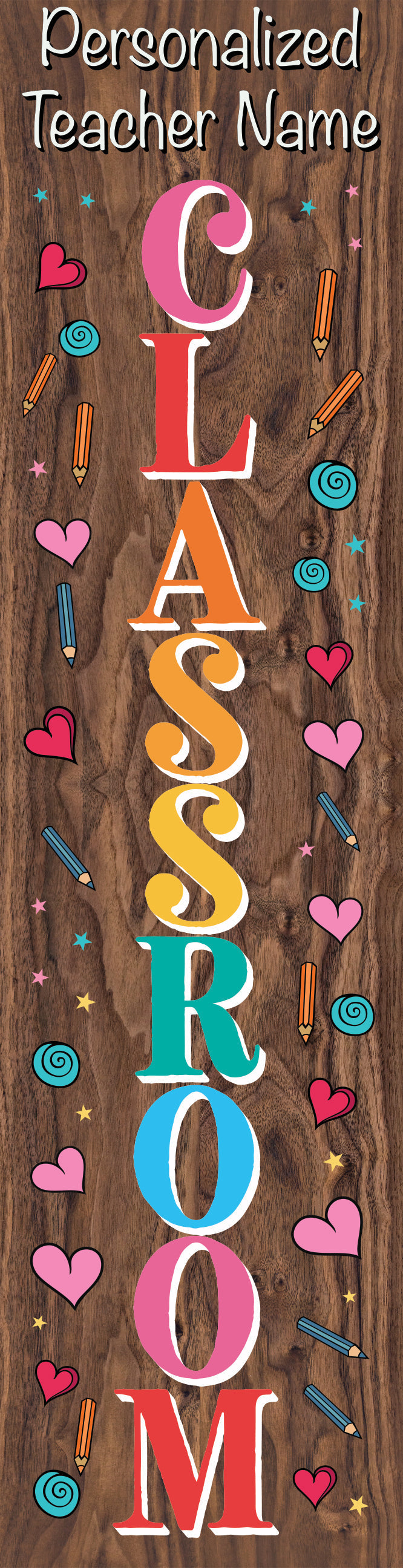 36in personalized teacher name classroom door sign - teacher gifts, teachers appreciation gift, classroom door hanger, classroom decor