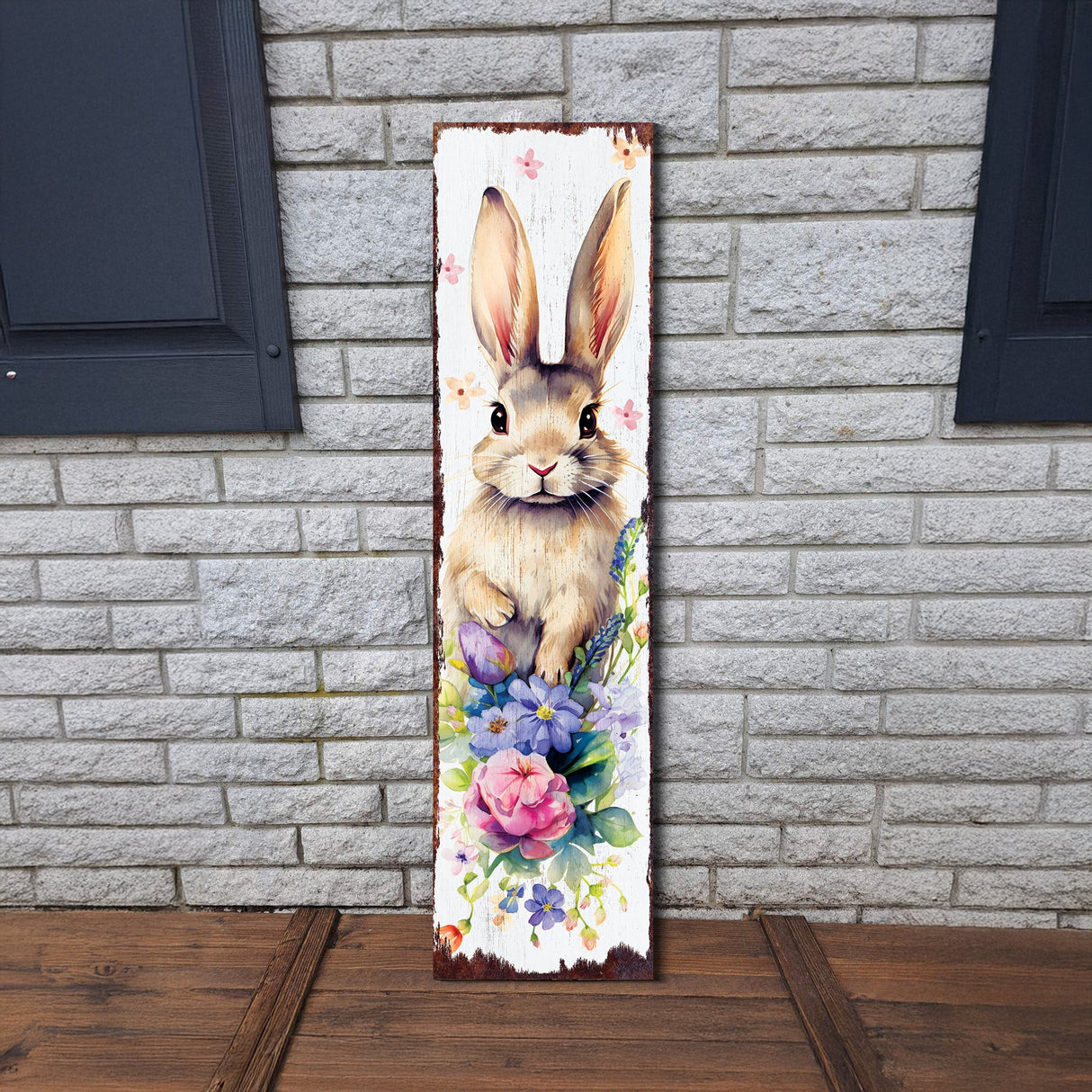 Easter Porch Sign Bunny Entryway Decor | UV Print | Front Porch Plaque | Seasonal Home Decor | 3 Sizes