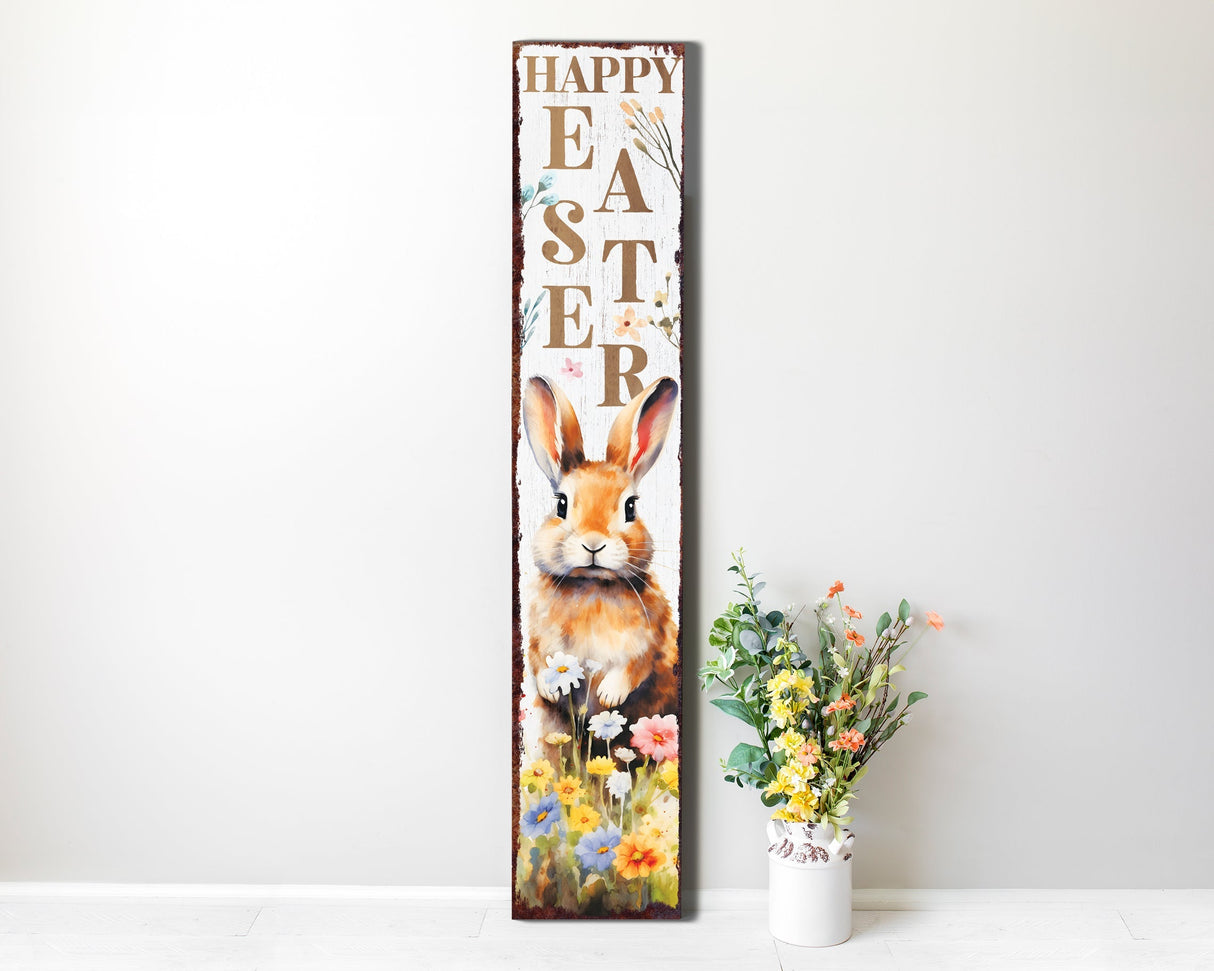 48in Rustic Modern Farmhouse 'Happy Easter' Sign for Front Porch Sign| Easter Outdoor Decor for Front Door