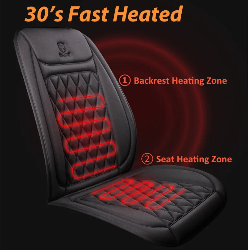 12-24V Heated Car Seat Cover with Fast Heating Flannel or Cloth