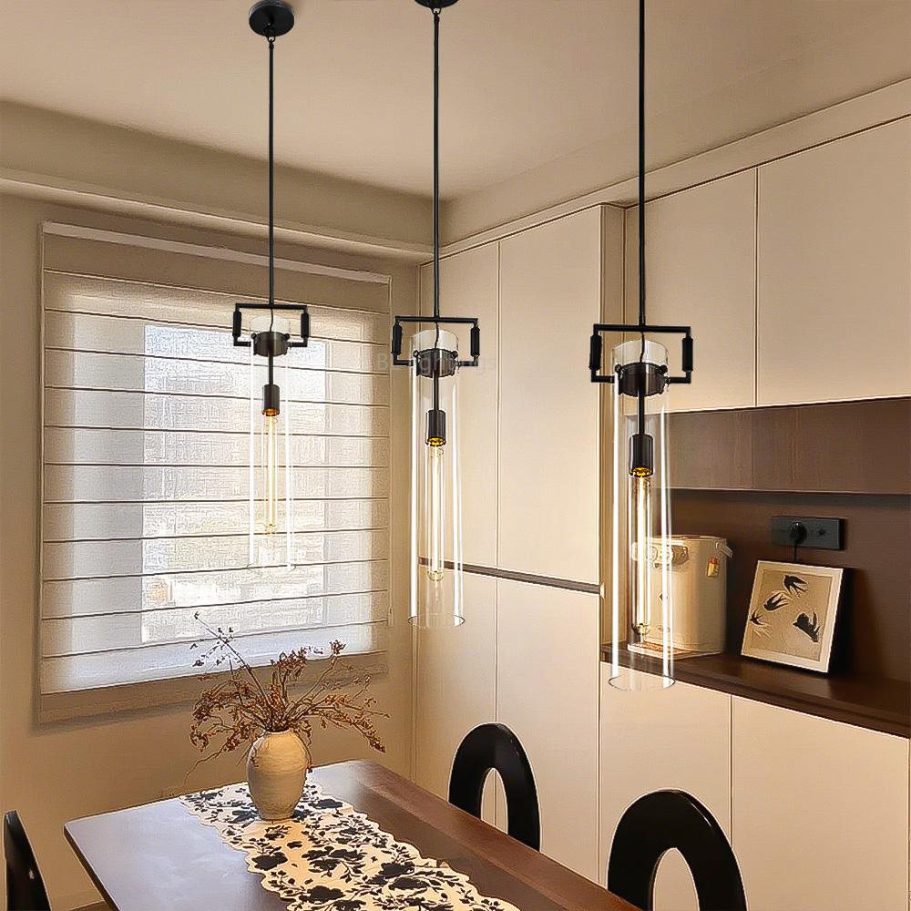 Industrial Brass Glass Pendant Light E26 Edison Ceiling Fixture