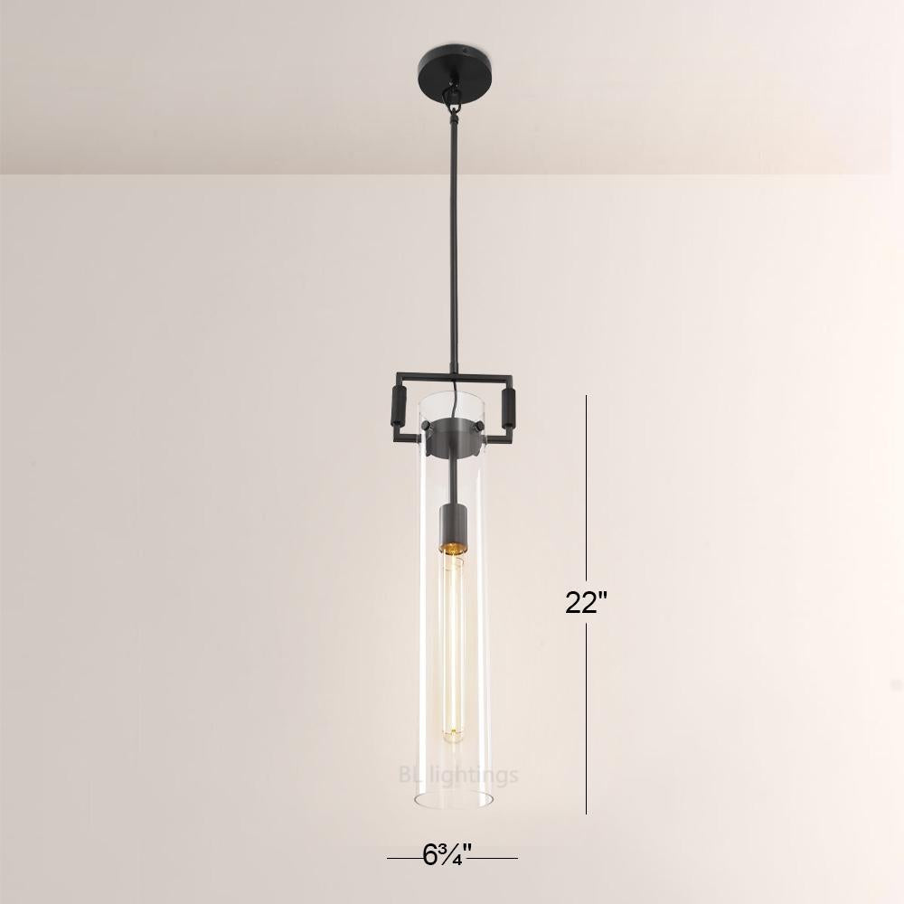 Industrial Brass Glass Pendant Light E26 Edison Ceiling Fixture