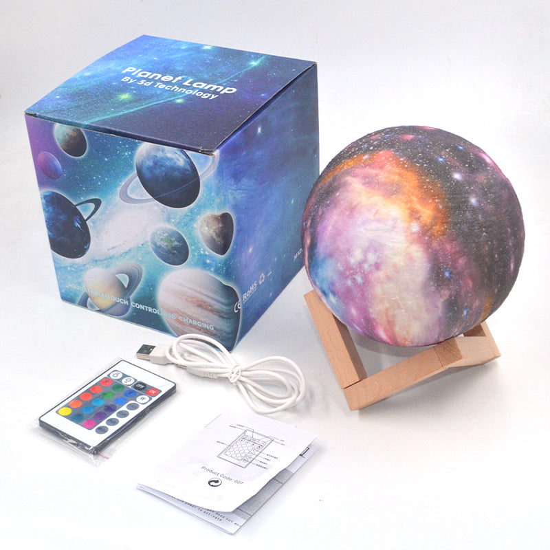 3D Moon Lamp Galaxy Night Light 16 Color Touch Remote LED Kids Bedroom