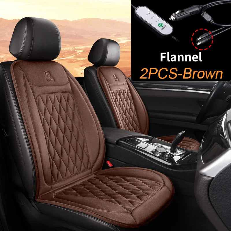 12V/24V Heated Car Seat Cushion – Fast Heating Winter Pad
